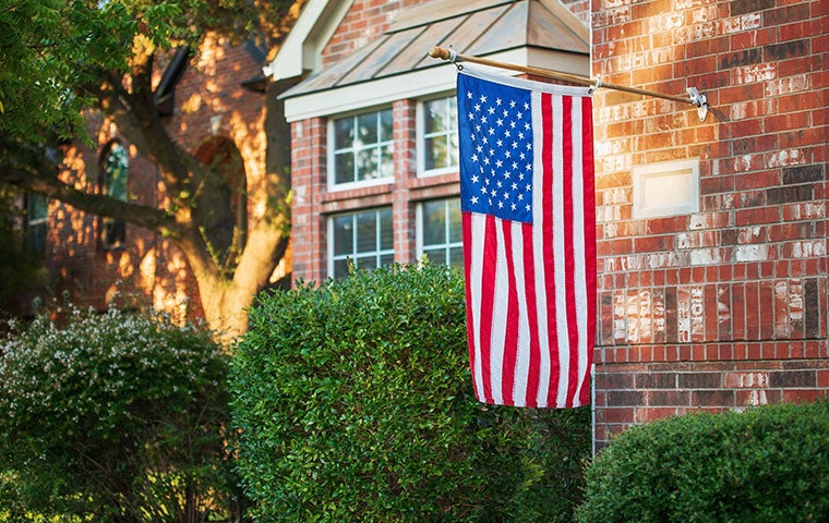 Home with American flag